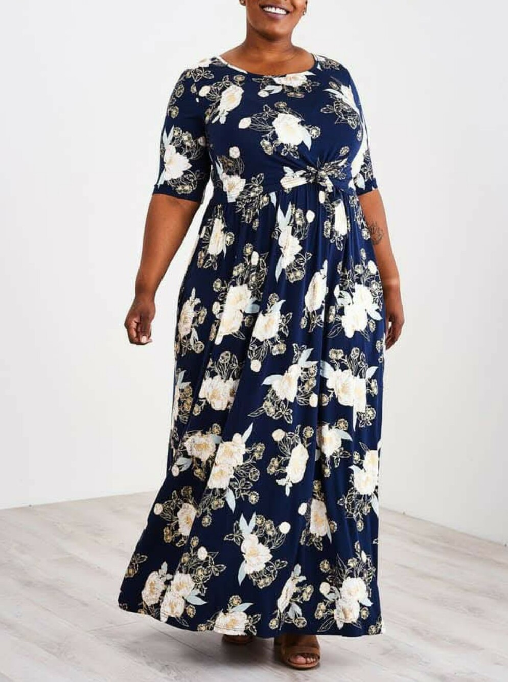 Latched Mama Navy Blue Boardwalk Maxi